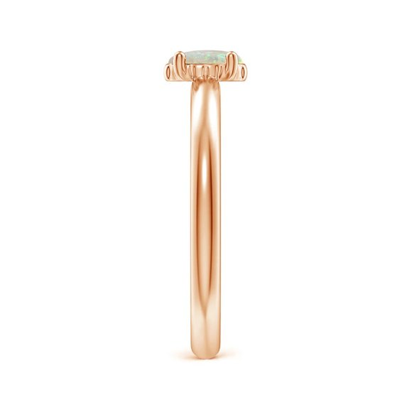 Classic Solitaire Oval Opal Promise Ring In Gold - Picture 5 of 16
